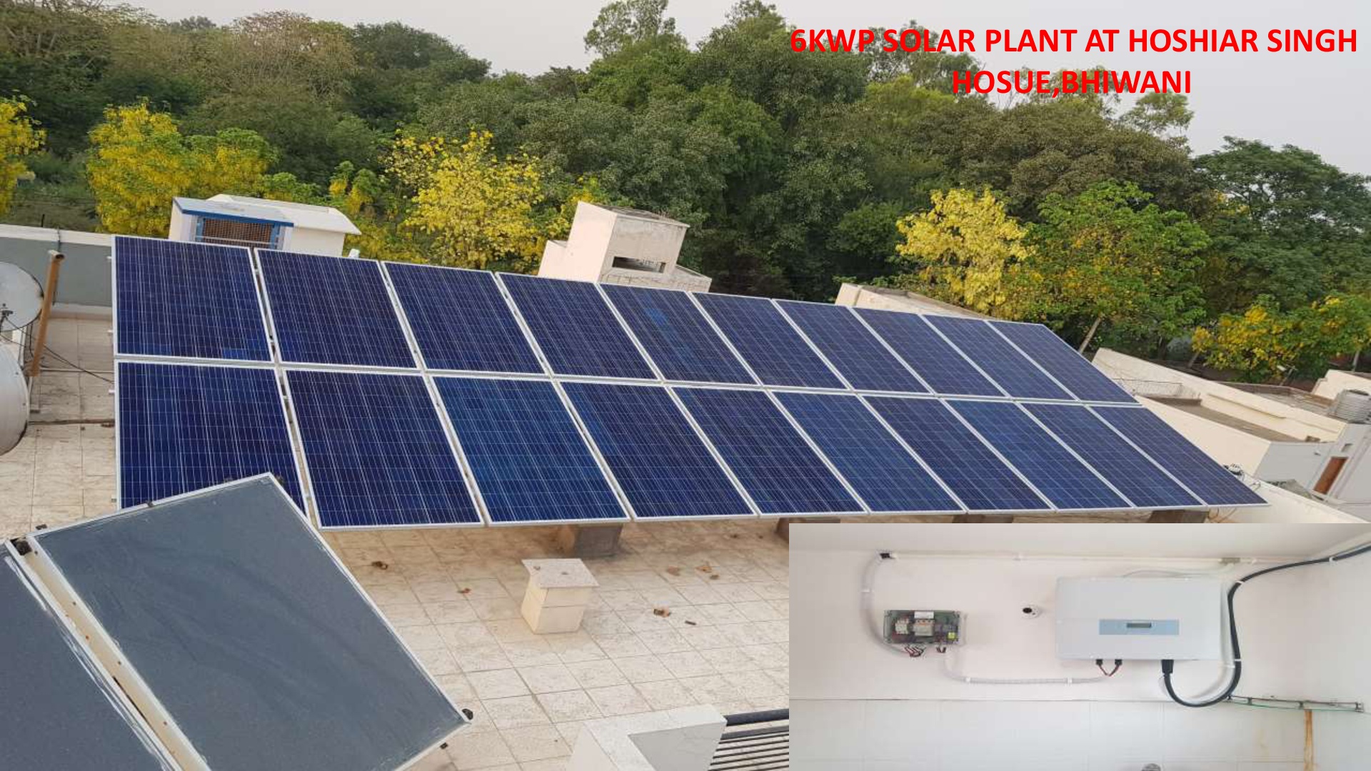 6kWp solar rooftop grid connected  at H.S.mandiwal  Hosue Bhiwani