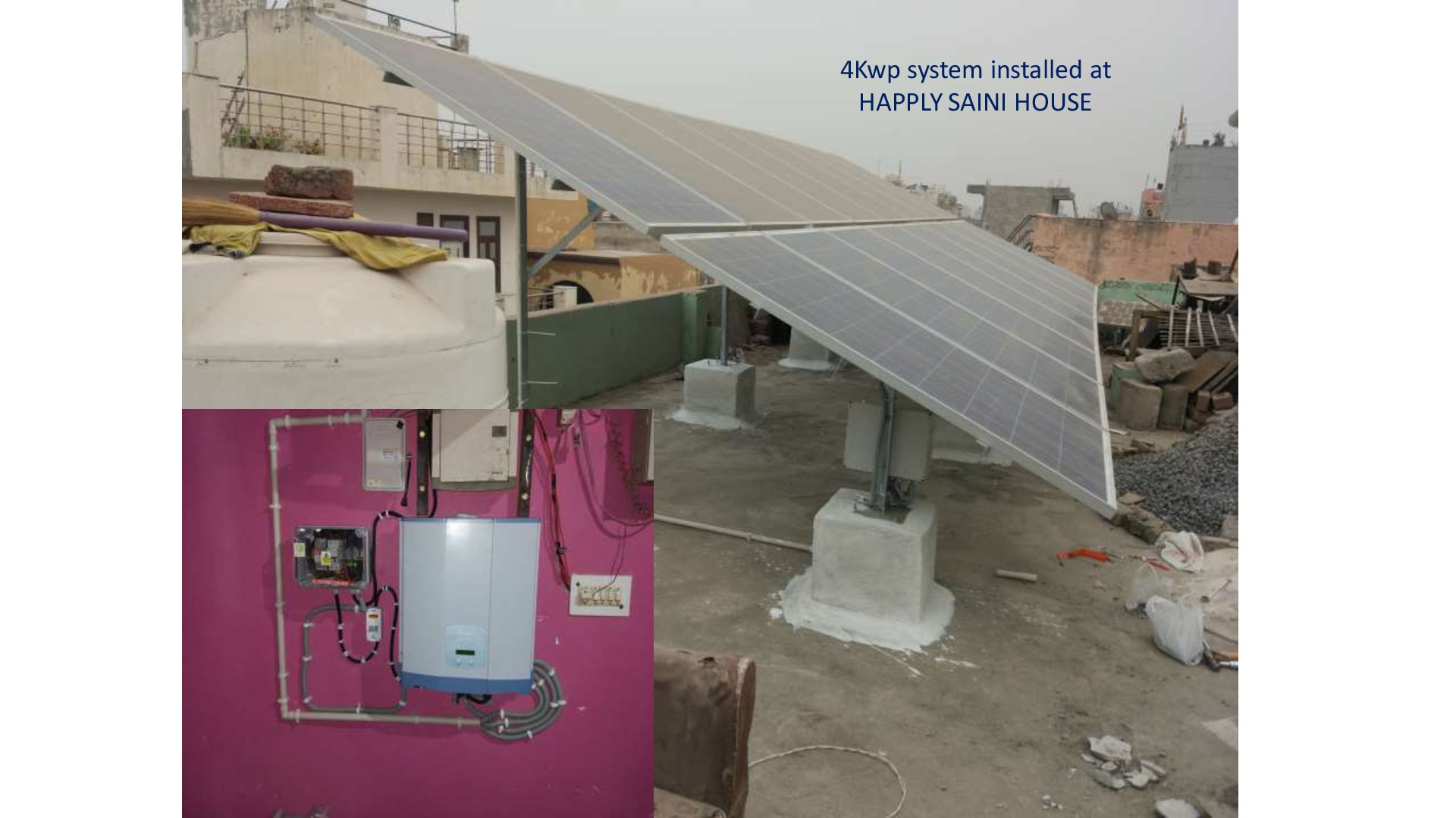 4kWp solar rooftop grid at Happy saini Hosue Gurgaon